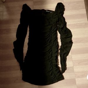 Shoulder Mesh Bodycon Dress